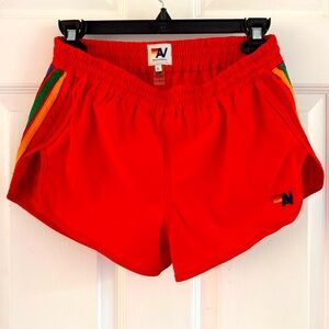 Aviator Nation - 5 Stripe Flex Board Shorts - Neon Orange - Large